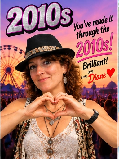 Diane celebrating the 2010s